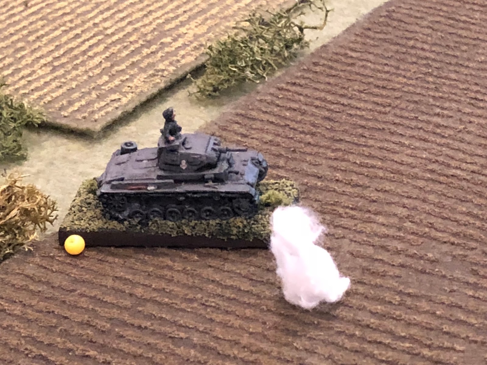  Again the German vehicle is rocked by a near miss, but they continue pushing forward. 