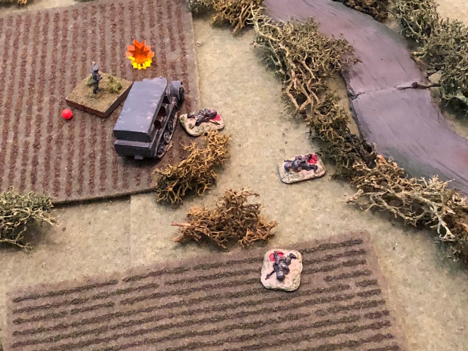     Lt Klugmann is suppressed as Captain Freitag falls, seriously wounded!   