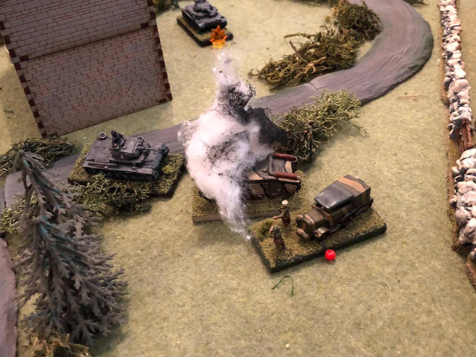  When suddenly the massive French tank explodes!!!&nbsp; And with that, the fight is over.&nbsp; The French put up quite the spirited defence, but when their tank exploded it snatched the wind from their sails. 