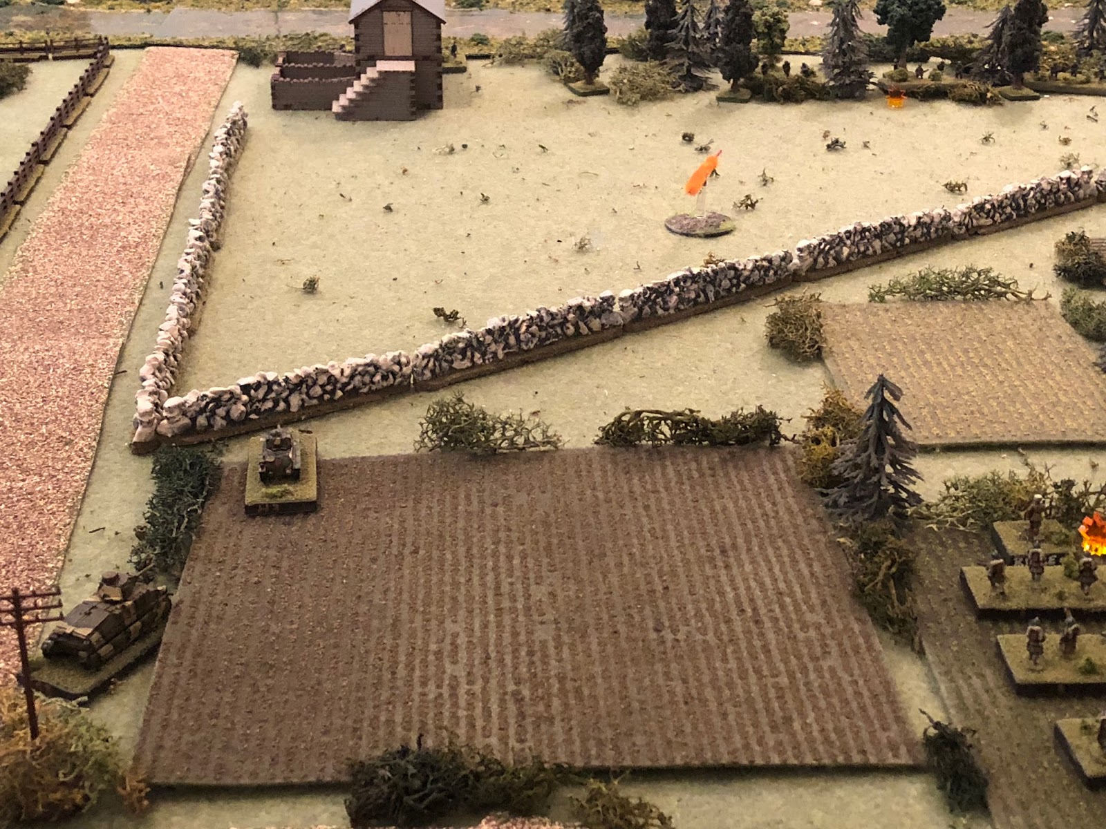  But the French Somua in the center (bottom left, with the H39 light tank above it) turns and fires on SSgt Gradl's Motorcycle Platoon, but the German infantry, veterans of the war in Poland and several fights in France, hug the ground as shrapnel ha