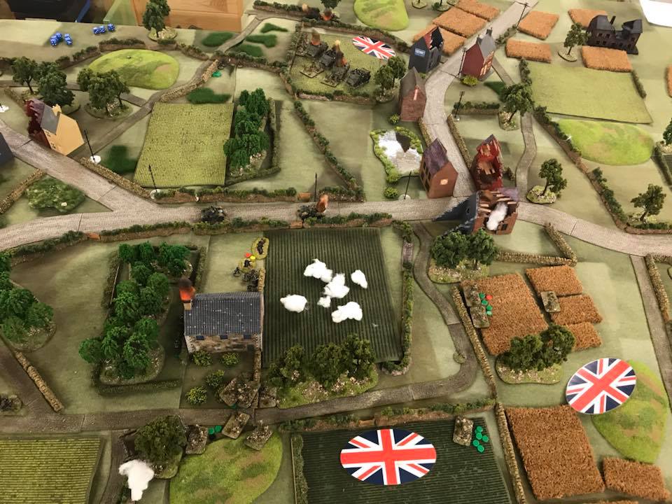 The view from upon high. The Canadians attacked right to left towards the farmhouse in the centre, driving 6-7ft in on a 12ft table.