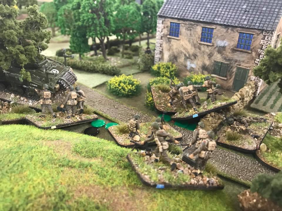 The fight for the farmhouse. It got nasty with sections intermingled. The flail tank was lost earlier and us on the left.