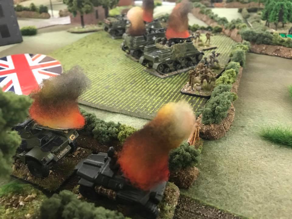 Wreckage of the left flank attack.