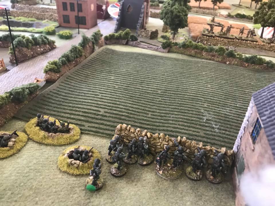 First contact. 2nd Platoon engages the Canadian infantry.