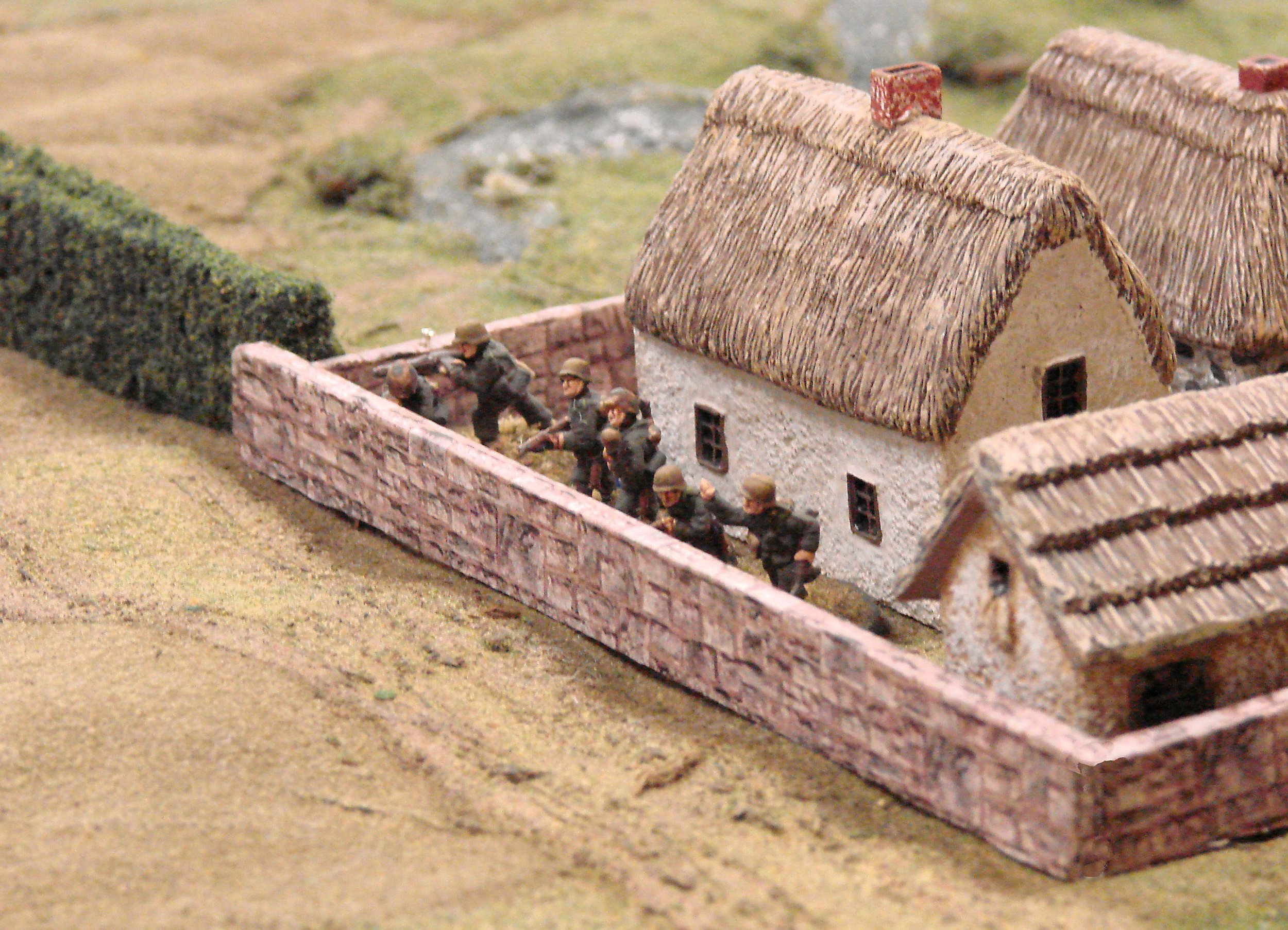 The Germans occupy the farm, only to be ripped by the fire of 50 caliber machine guns in the American second line.