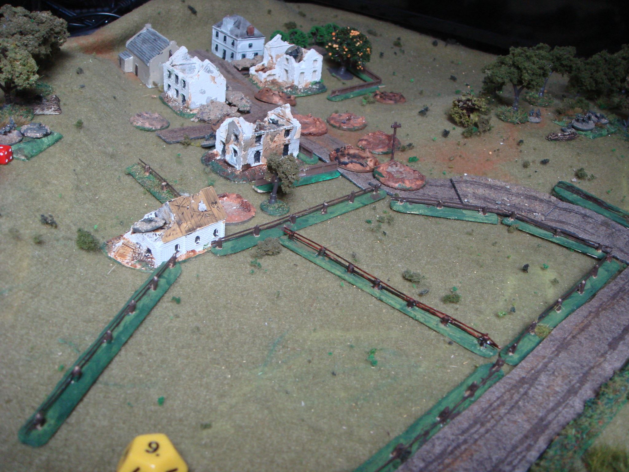  The is the view of the German held village with hills either side:&nbsp;a couple of squads each in left/middle/right. 