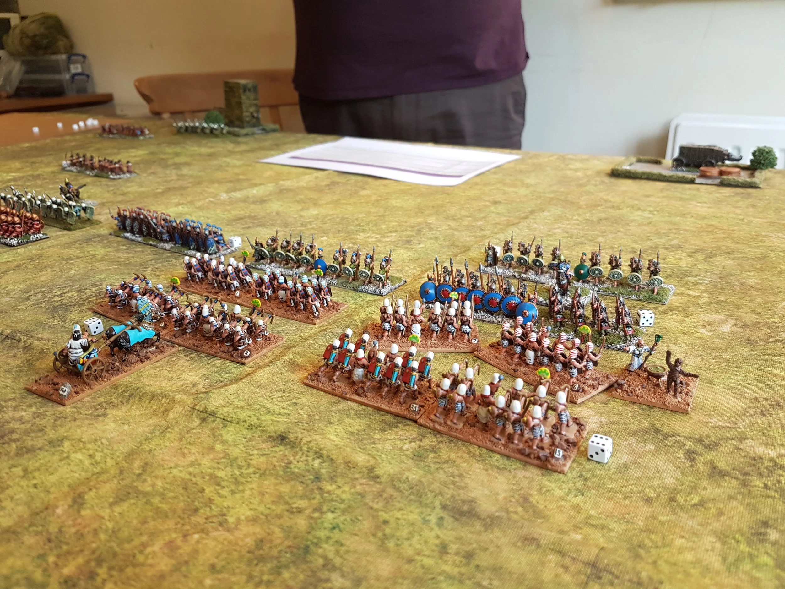 The axemen are out of shot, but are about to hit the Assyrian blue unit top right.