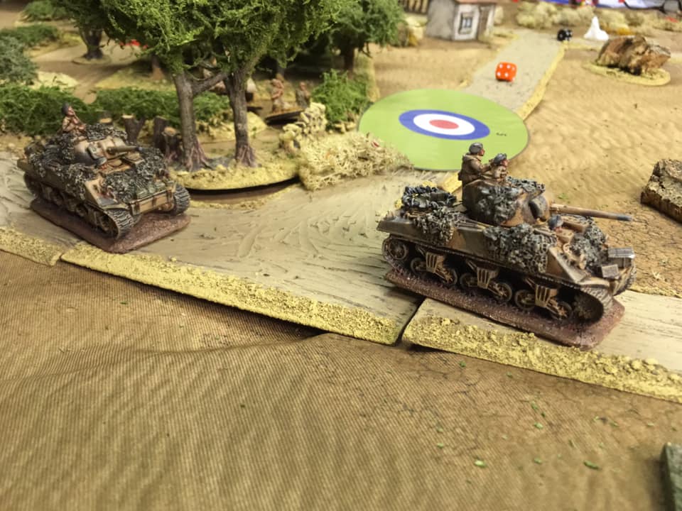  Richard’s troop of Sherman tanks ‘swanning about’ after making light work of resistance in the area of the factory.   