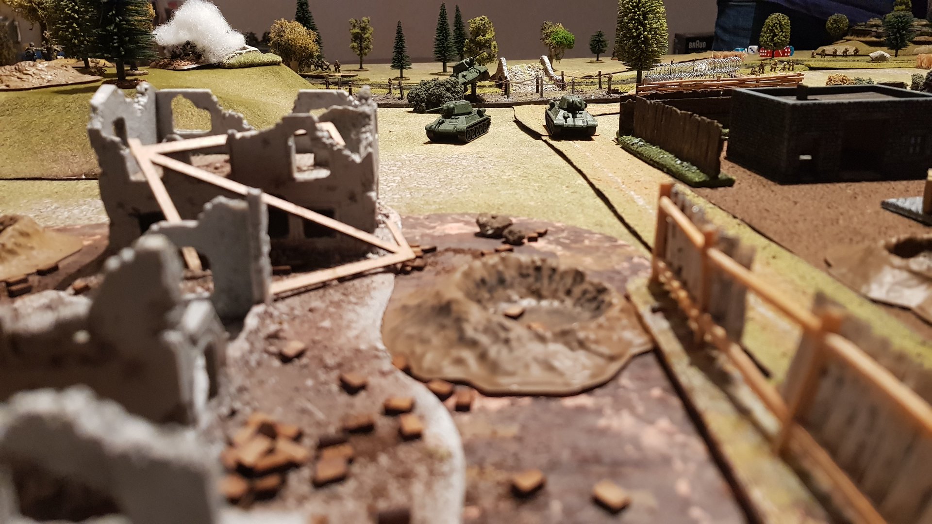 The Russians centre advances on the objective: the village and factory.