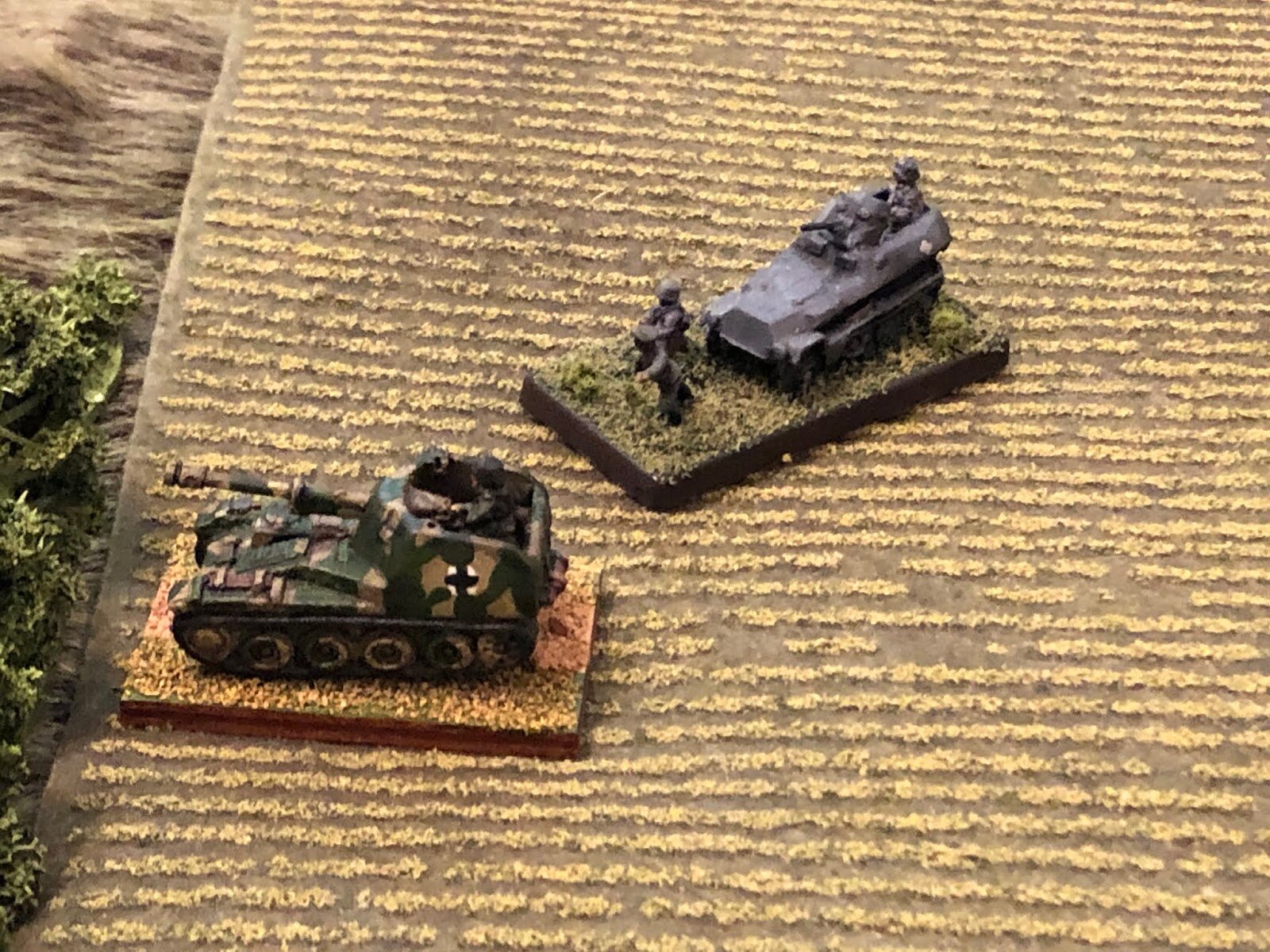 Back in the north, the German CO, who's been rather lethargic, moves up and orders the Marder crew to quit screwing around and engage the Soviet tanks! 