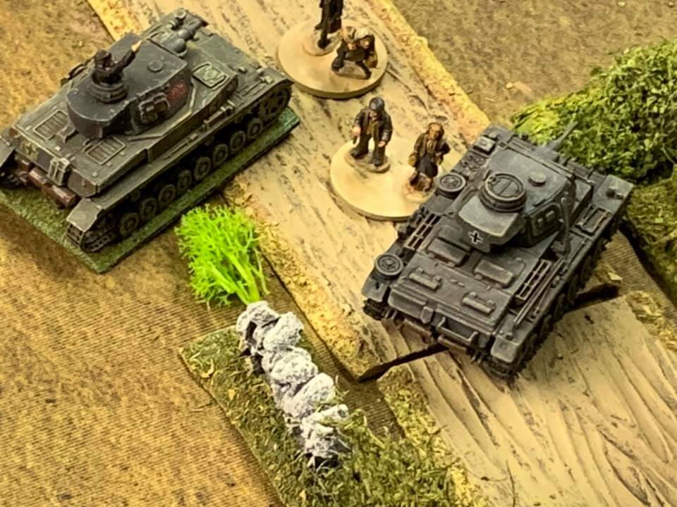  Mk III tanks, the right hand model is a repainted die cast piece with home made decals. 