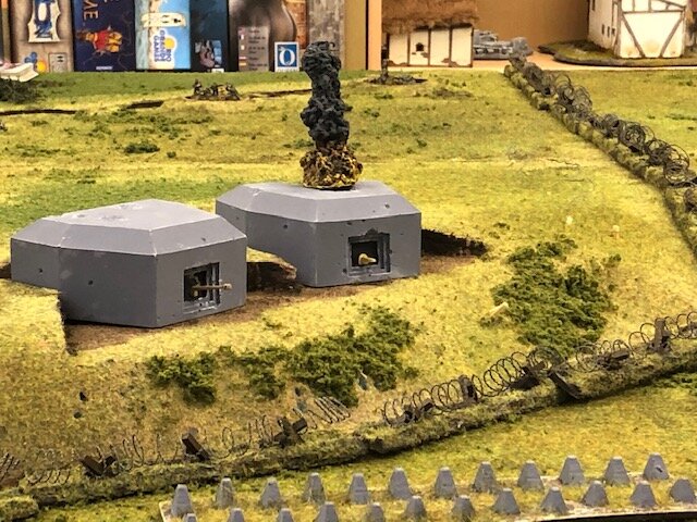  First shot of the Game a Sherman knocking out one of the Bunker guns. 