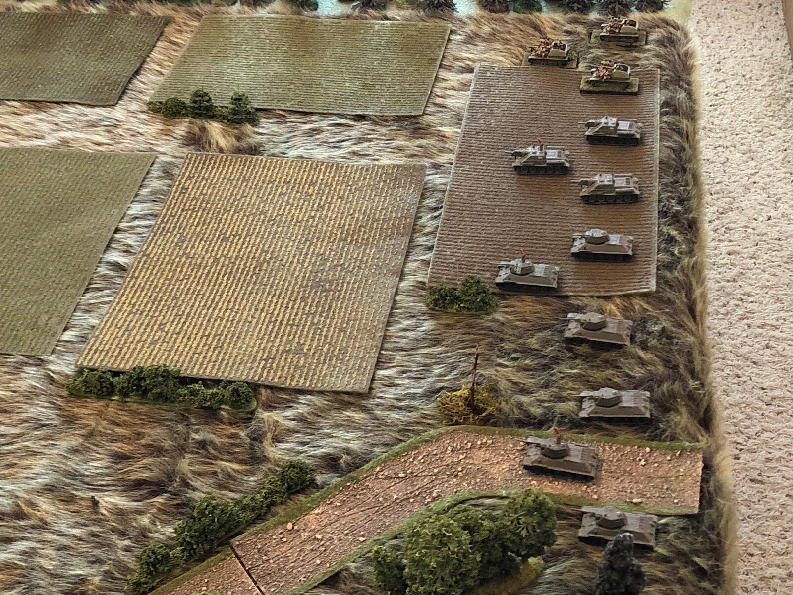  Look at all that heavy metal.  Their plan is to dash straight through the defenders, sowing chaos and unhinging the defense, even kick out some infantry (the tank riders on the Su-76s at top right) in the German rear.  The issue, as anyone familiar 