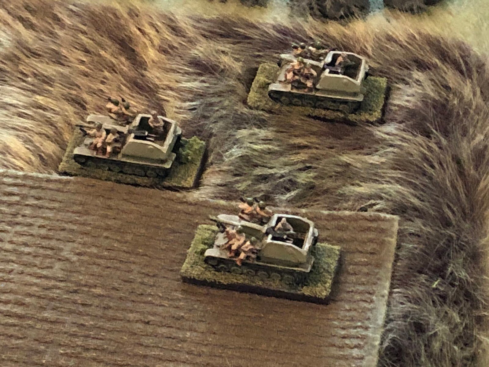  The Su-76s, carrying a platoon of infantry.  I'm so happy with those tank riders, they're awesome! 