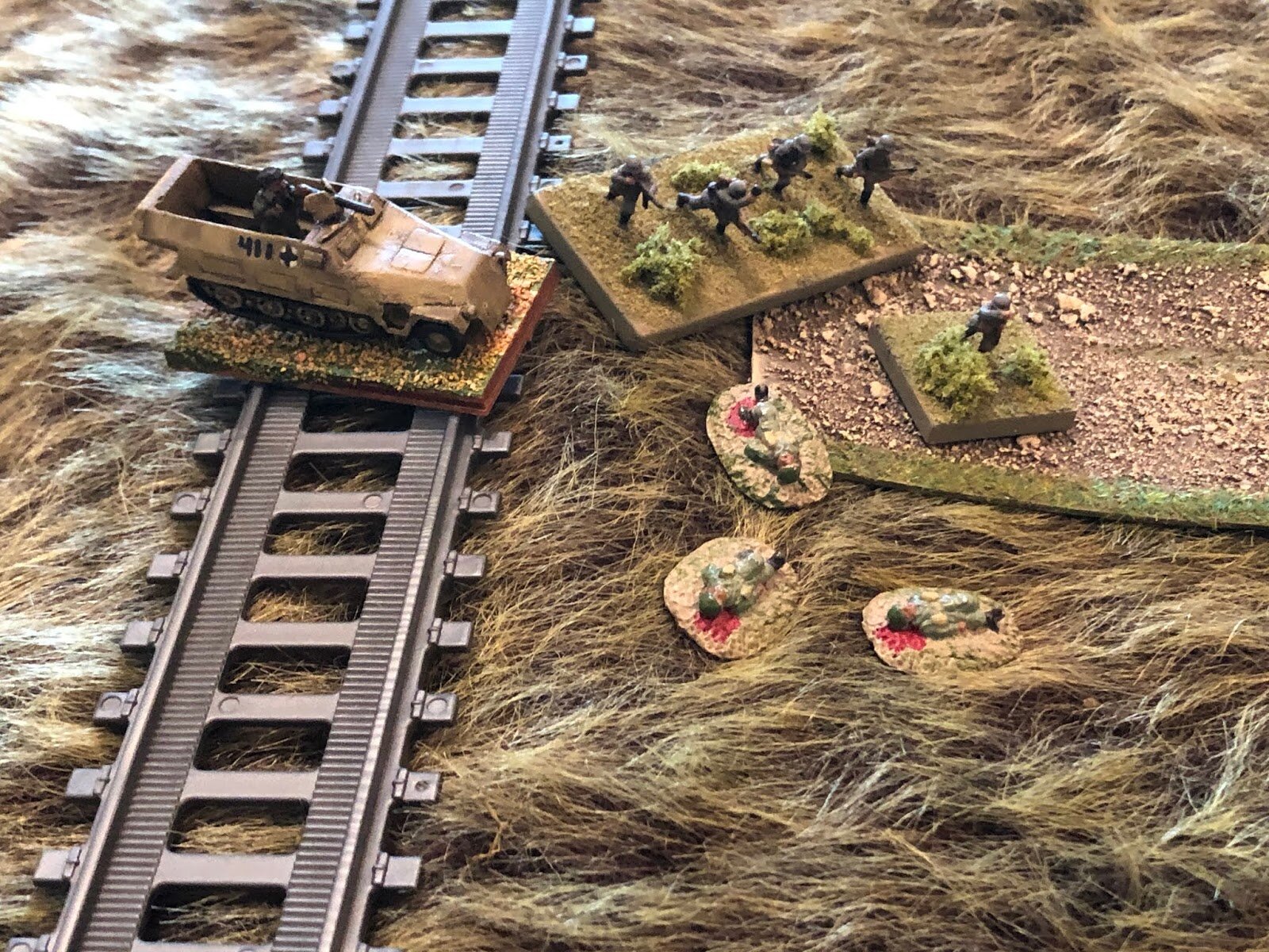  But the Soviet conscripts were just as surprised to see him as he was them!!!  The veteran German Platoon Commander stood on the trigger of his MG-42, allowing time for the 2nd Platoon's Platoon Commander and 1st Squad to dismount and finish off the
