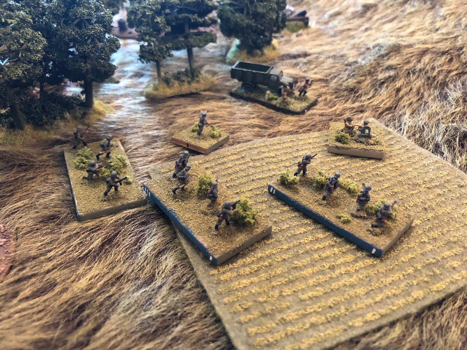  On the German right, 1st Platoon, 1st Company, moves up in the southwest woods, capturing the Soviet CO and the last remaining MG team. 