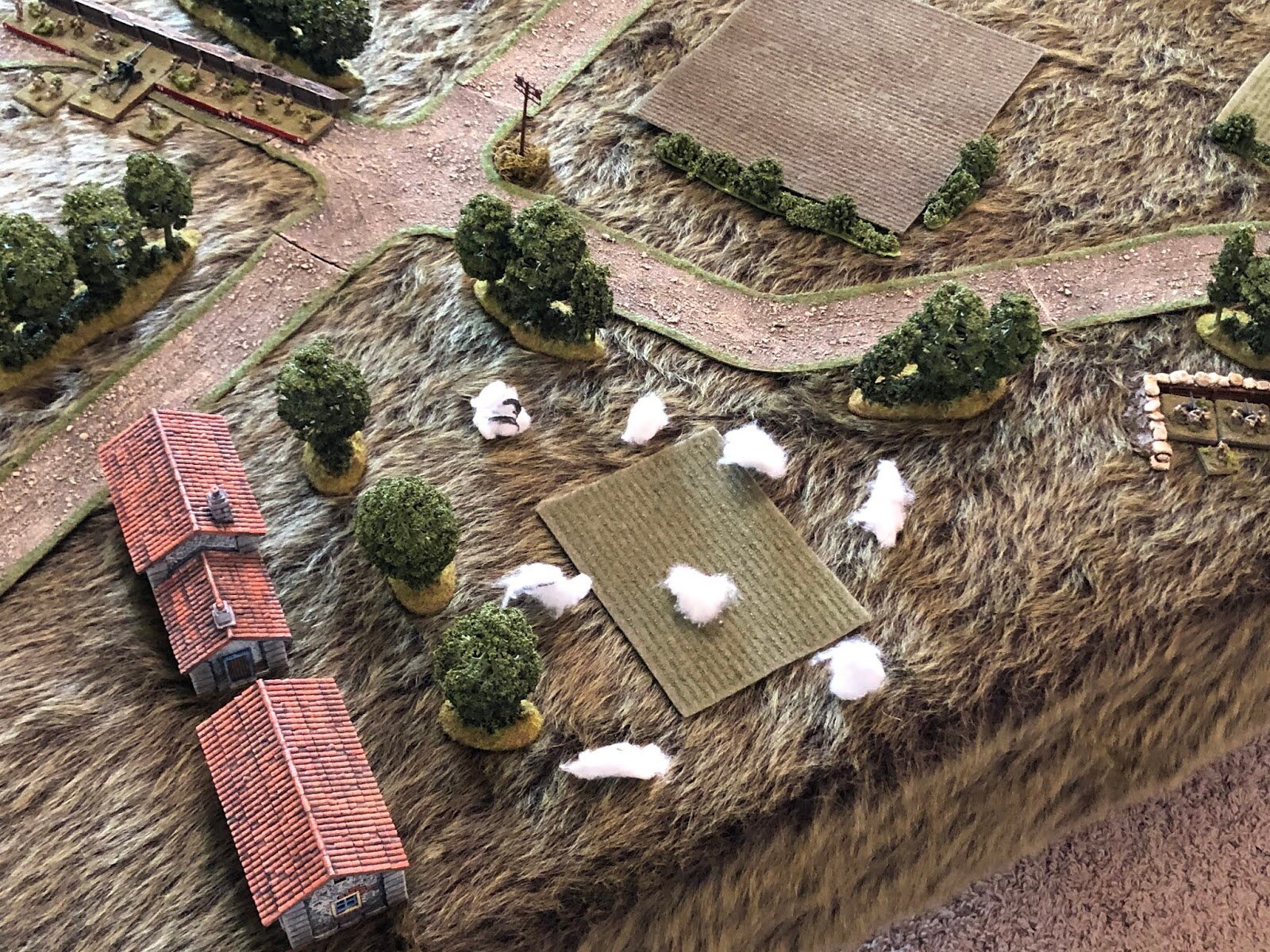 But they're a bit short, landing between the Collective Farm and the MG Platoon's position (far right, with Strongpoint Mila at top left).