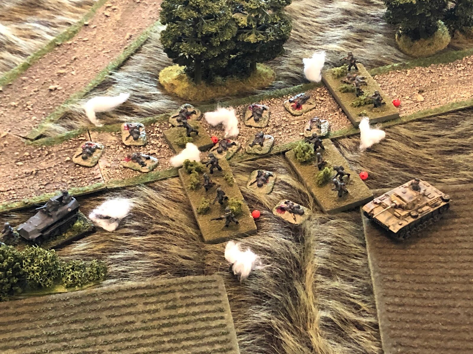 And it's vicious!  82mm HE rounds pound the crap out of 1st Company, knocking out three squads and suppressing the rest!!!
