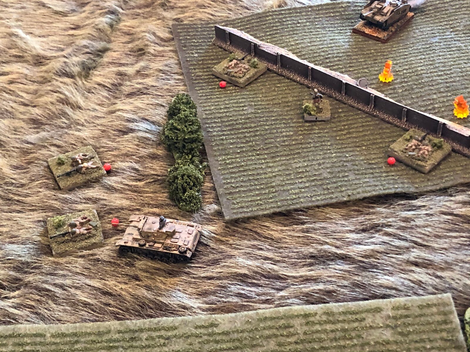 The Platoon Commander steers his panzer to the right (bottom left)...