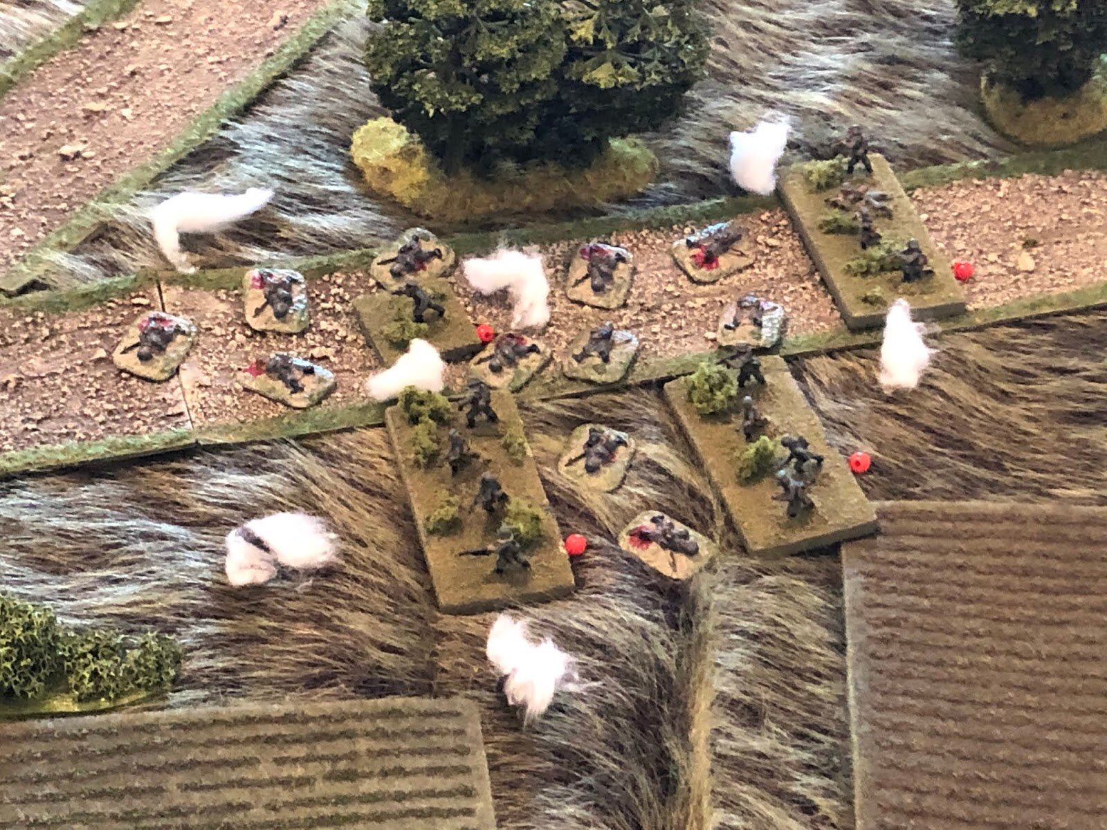 Back on the road, the commander of 3rd Platoon attempts to rally the German 1st Company, which is still under Soviet mortar fire.  He succeeds, but can't get them moving.