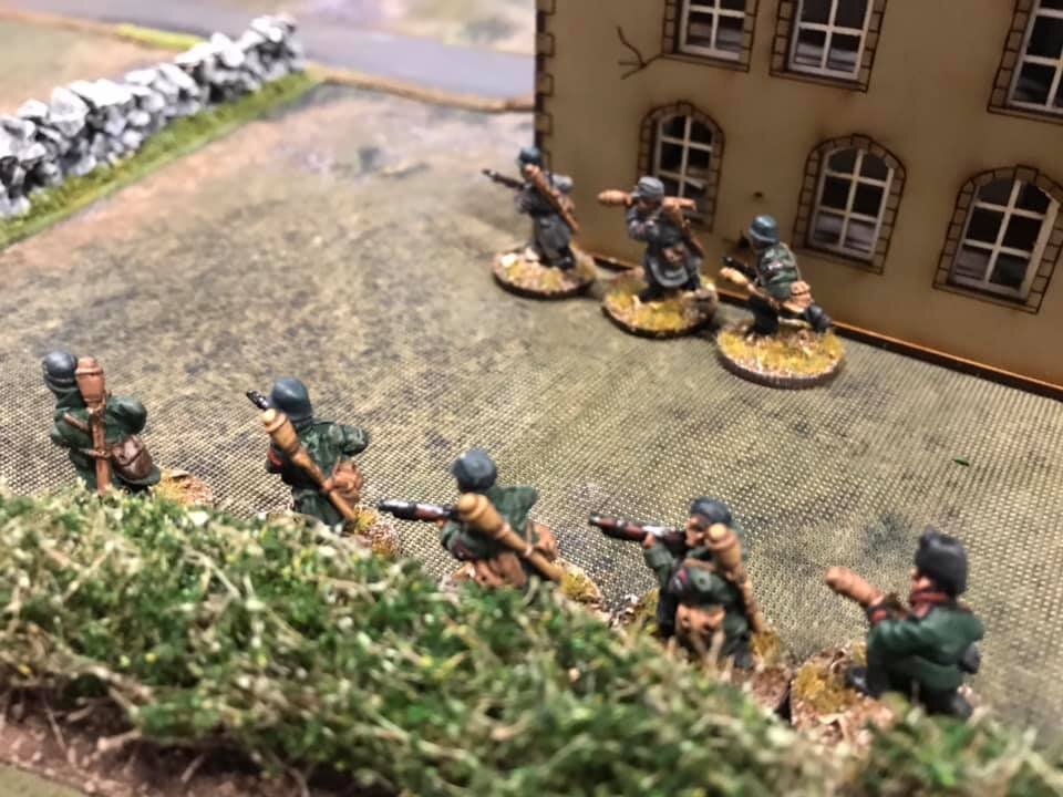 The second Volkstrum section withdraw as the Shermans turn their attention on them.