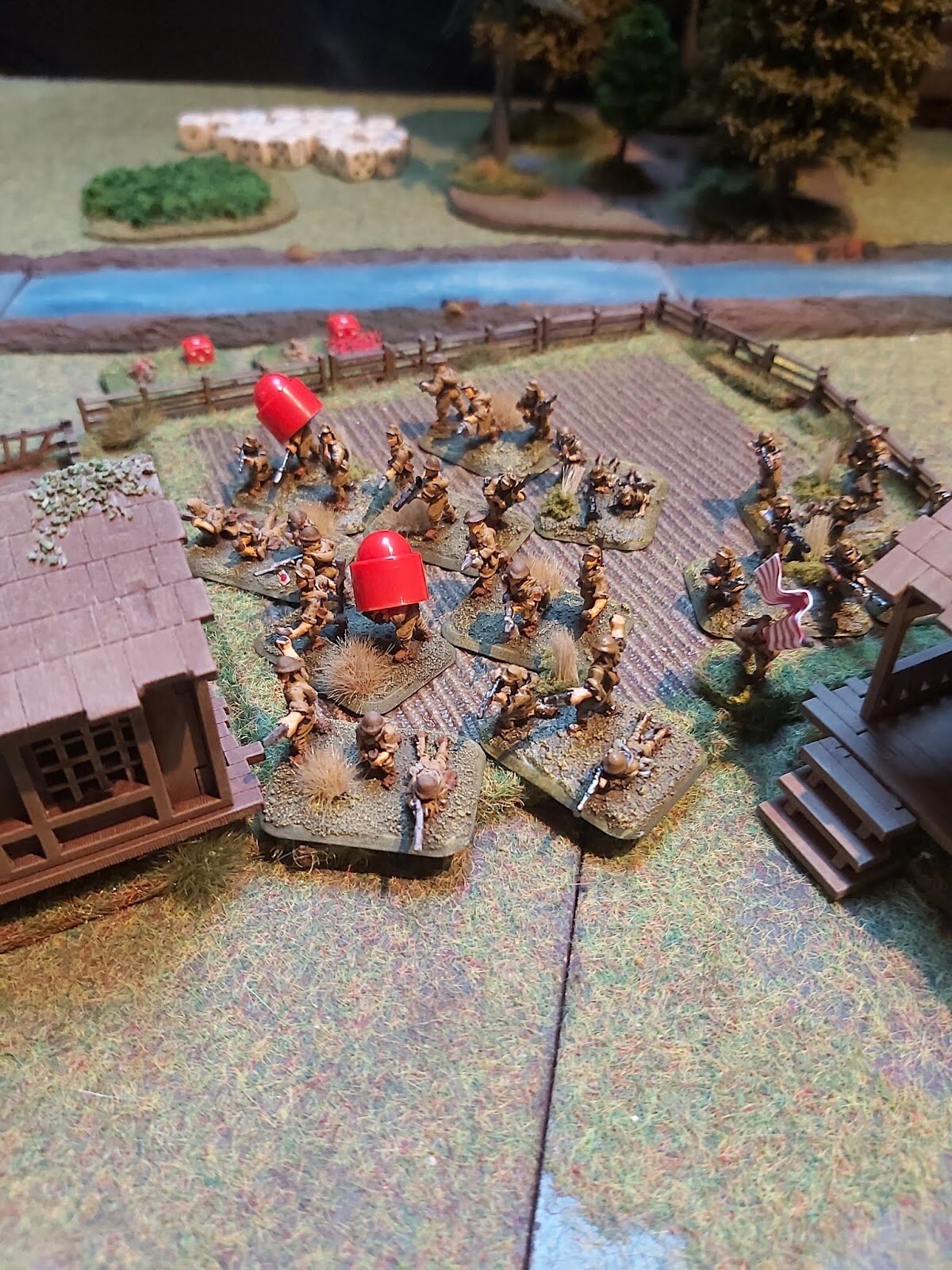 The Japanese Big men spur on the rest of the platoon!