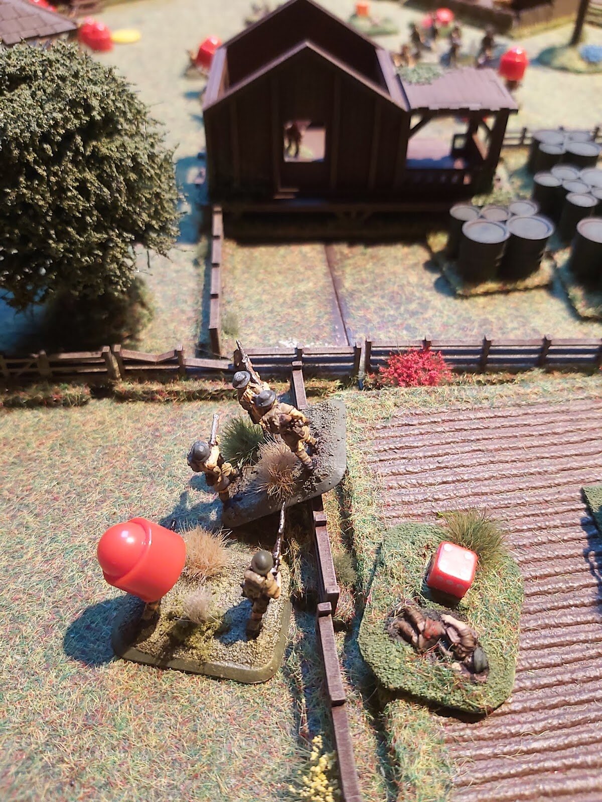 Meanwhile, the last British defenders are pushed out of the last building in the village with heavy casualties and shock. 