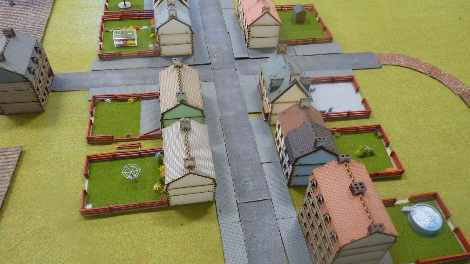 A close up of the village