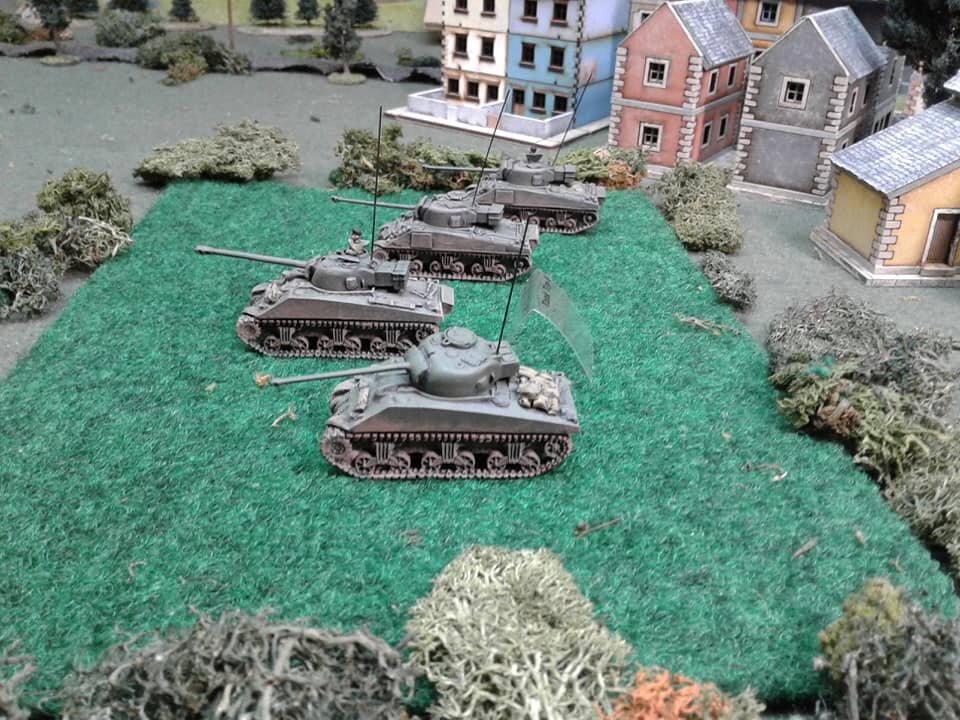 Mantovian tanks wait in reserve outside Isabelstadt before moving into prepared fighting positions.
