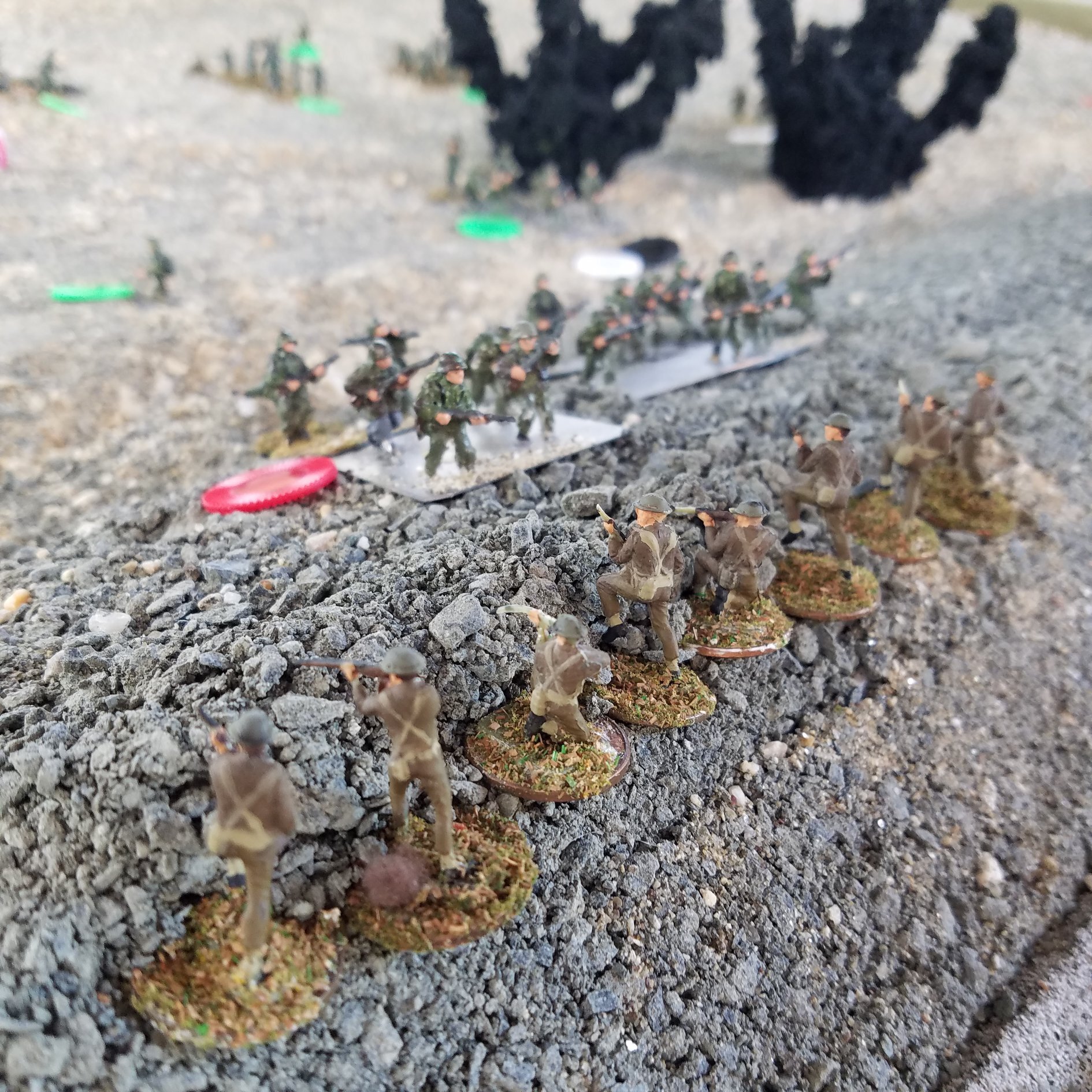 German grenadiers assault the guards on their left flank.