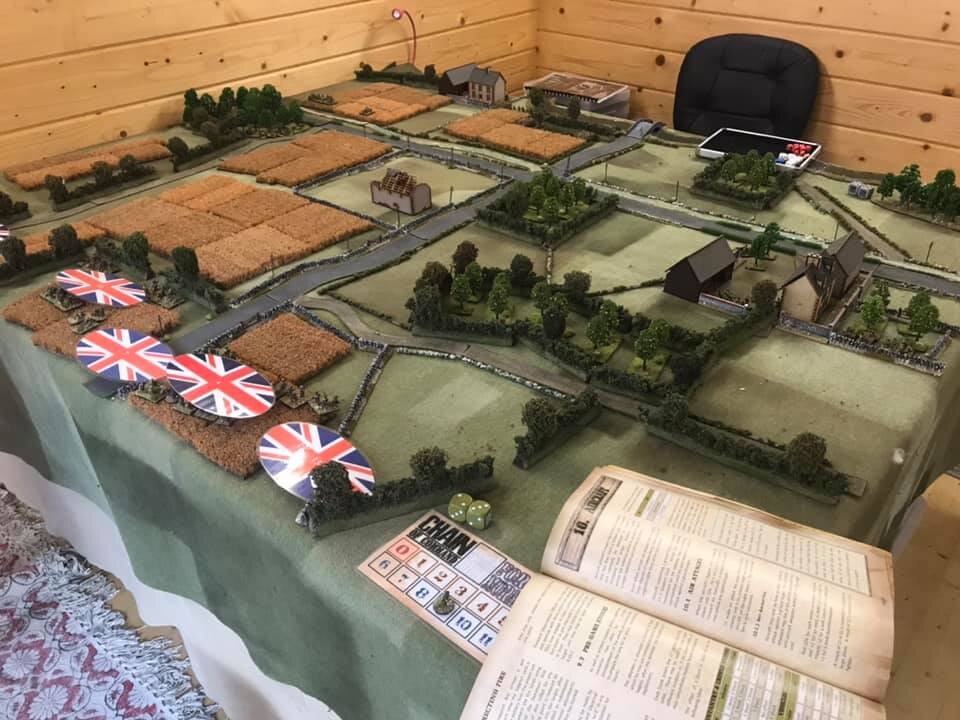  Setup. British will attack the big orchard in the centre, with the tanks supporting the flanks. 
