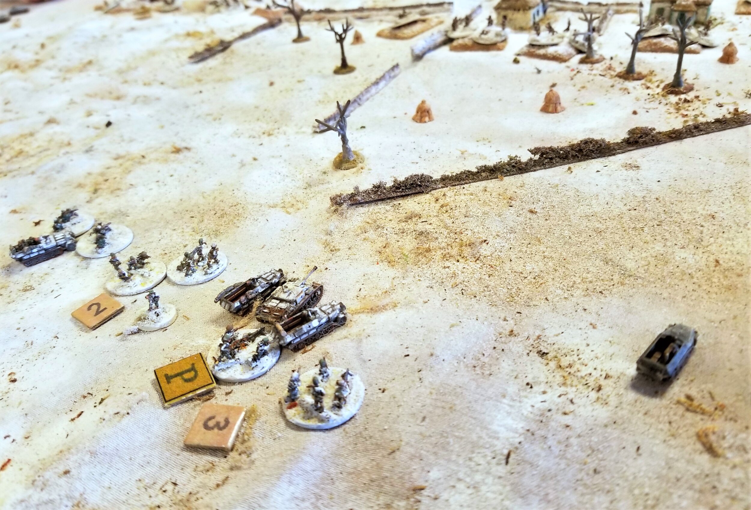 Panzergrenadiers dismount on the right