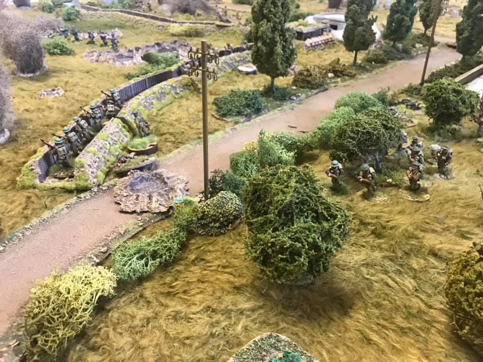 British occupy the trenches and clear out the last of the frontline defenders.