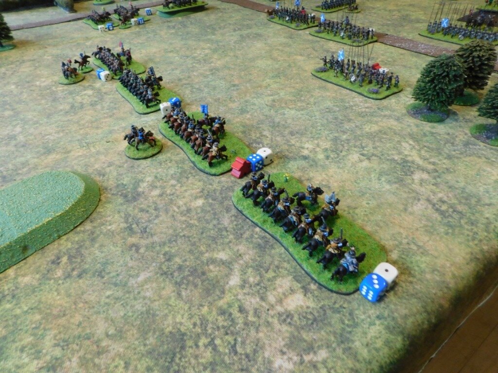 As before, the Royalist horse sweep in from the flank...