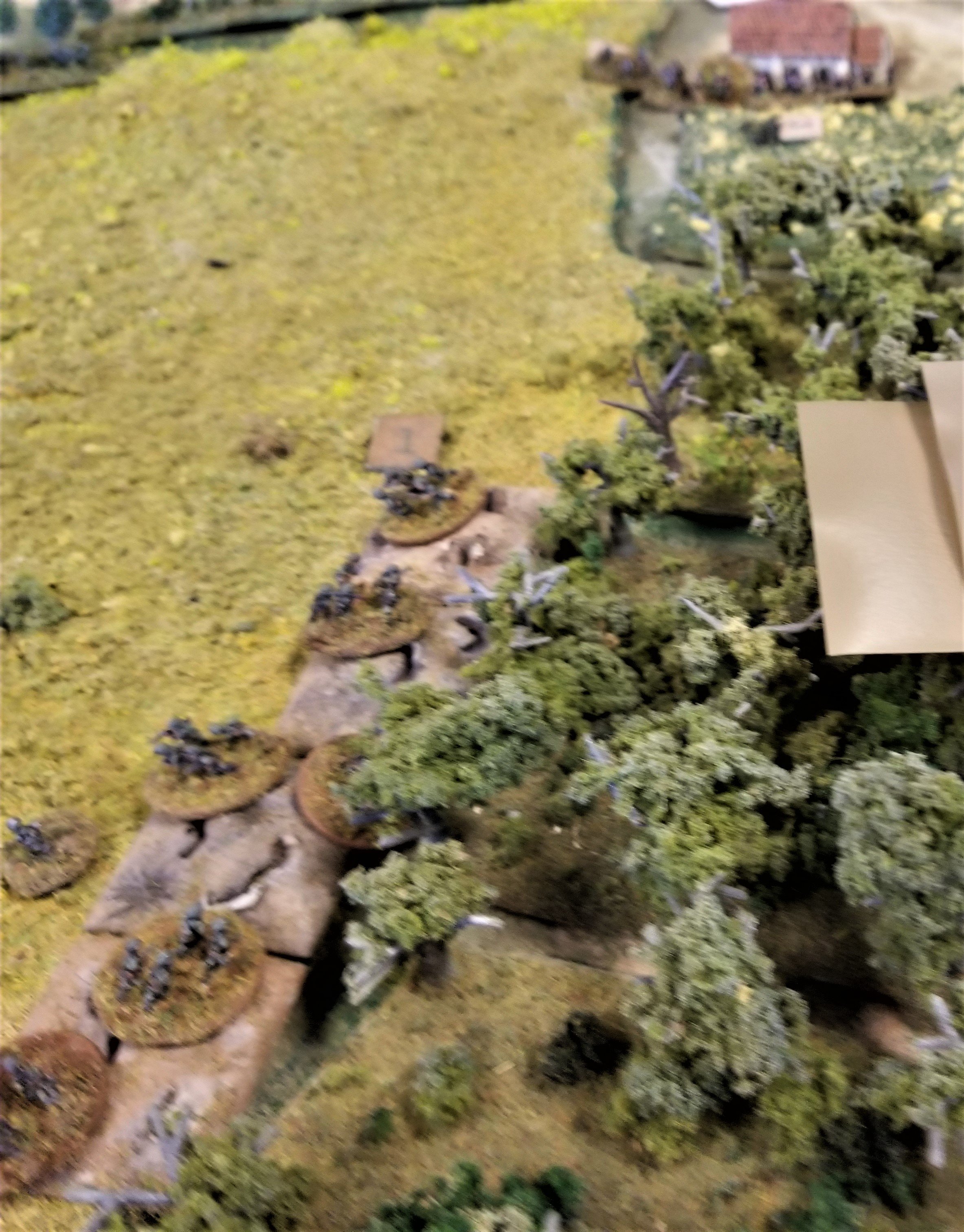 John's men using the Russian trenches
