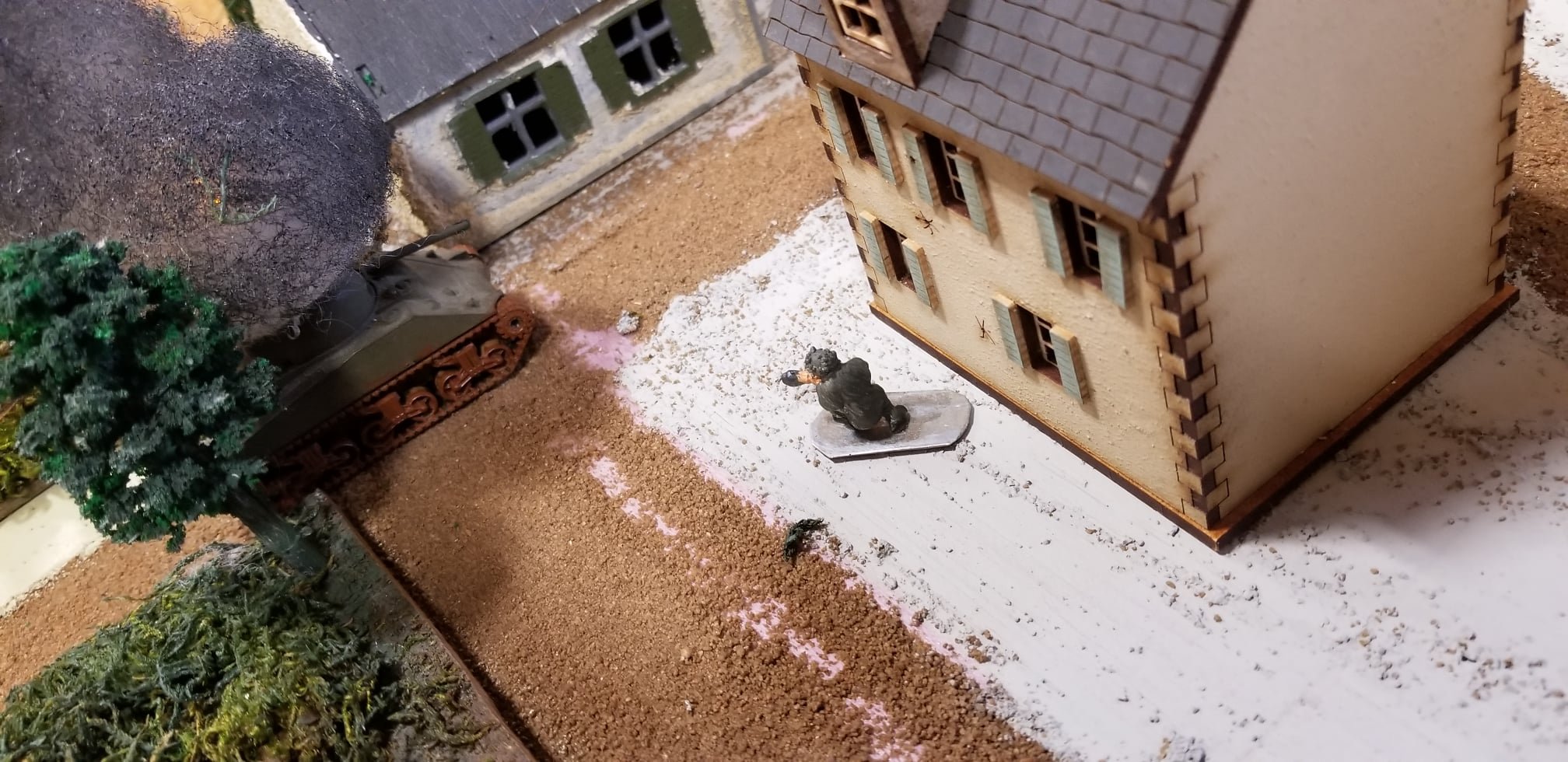 A grenadier then takes out the Sherman...it only gets one shot but made the most of it with its 11 strike dice.