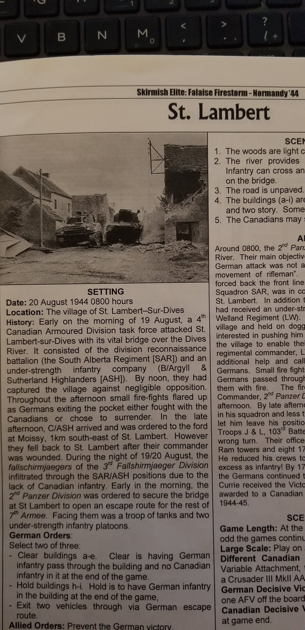 Each scenario from the SC books includes details on the battle. This is for August 20, 1944 the day after the St. Lambert scenario in the back of the IABSM Rulebook.