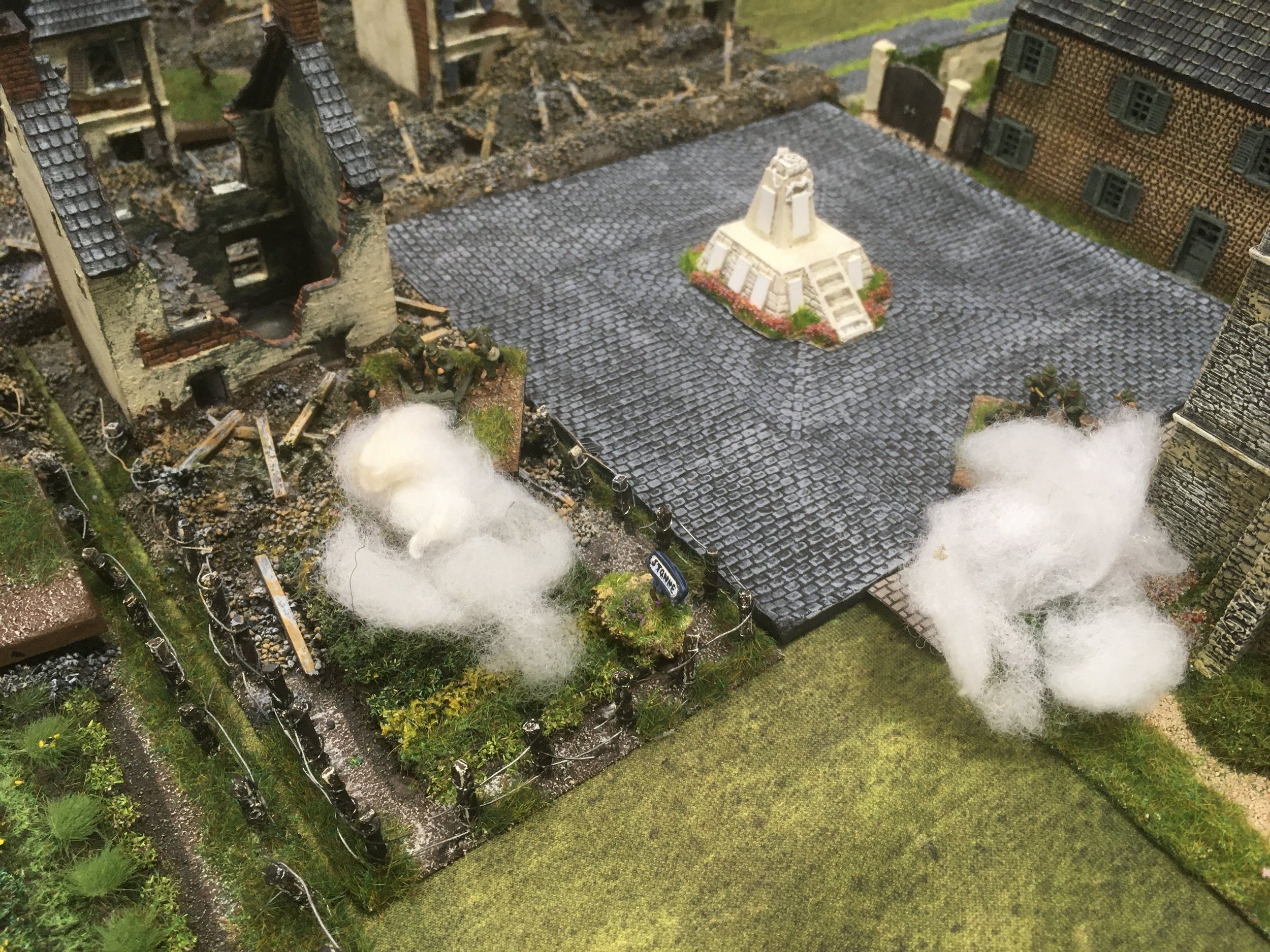 Targeting the German armoured cars, both the Hotchkiss SA34's open fire!