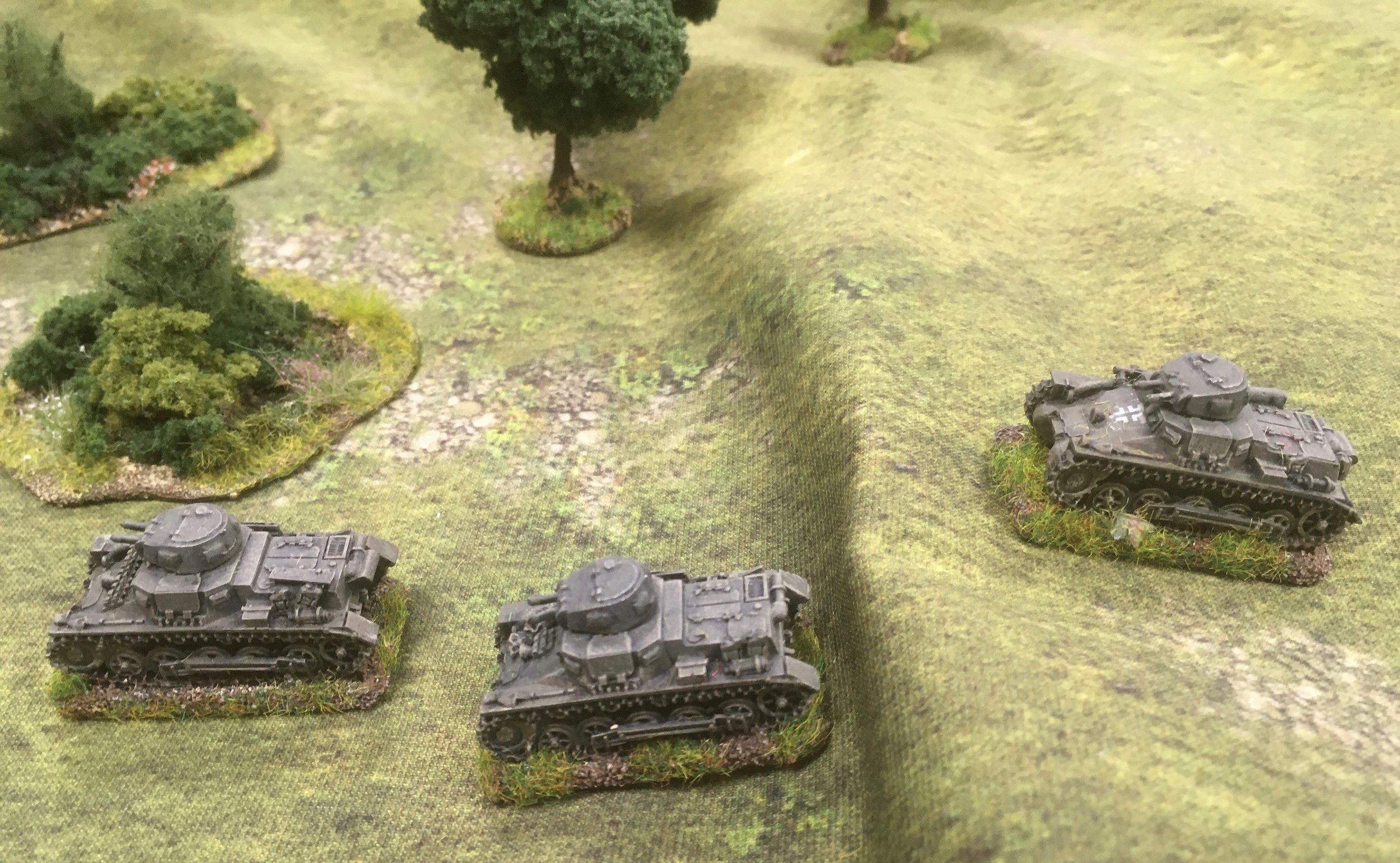 The Panzer I platoon decides to scout around the woods...