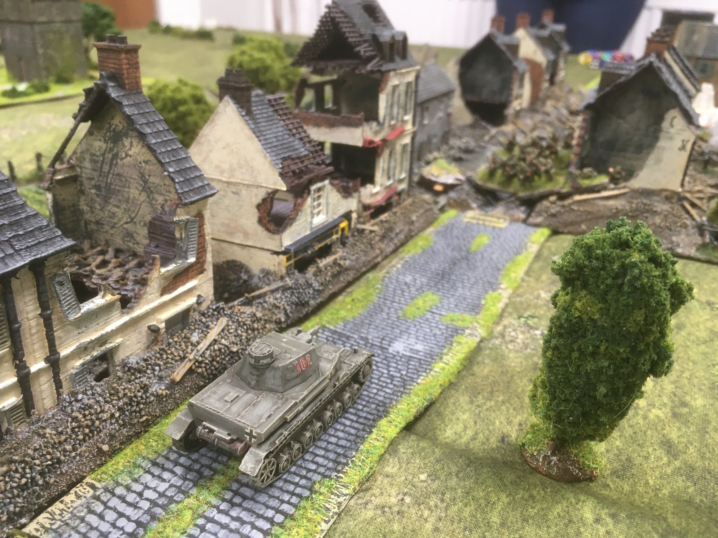 The Panzer IV moves forward firing at one French infantry section causing casualties and Shock...