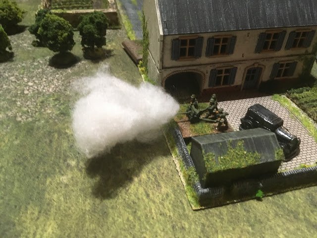 Return fire caused the gun to become obscured but also prevented it targeting the Panzer II's....