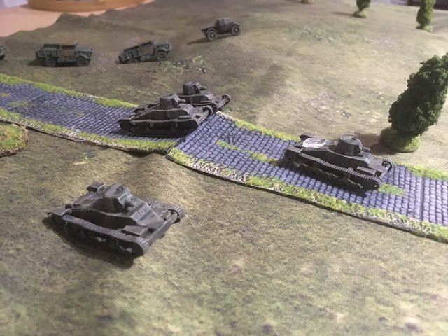 But as the main German force arrived so did the British, their reinforcements led by a platoon of Matilda I's...