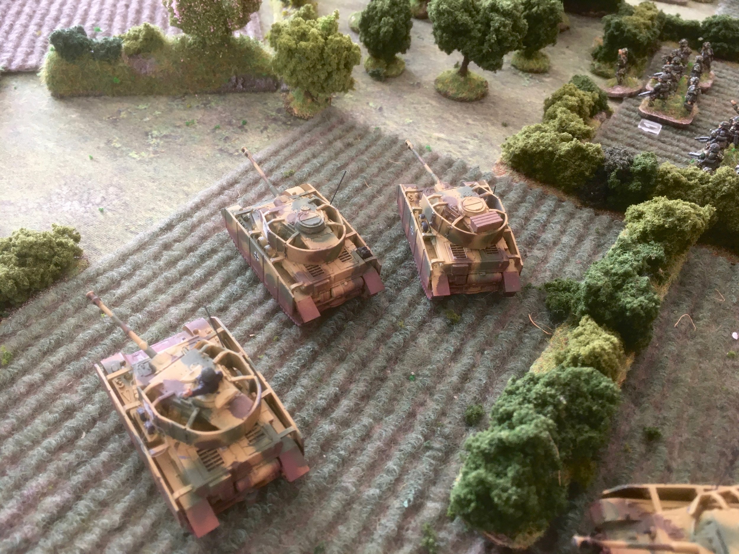 Jenny was the Panzer commander, deploying a platoon of Panzer IV's on the German left flank.