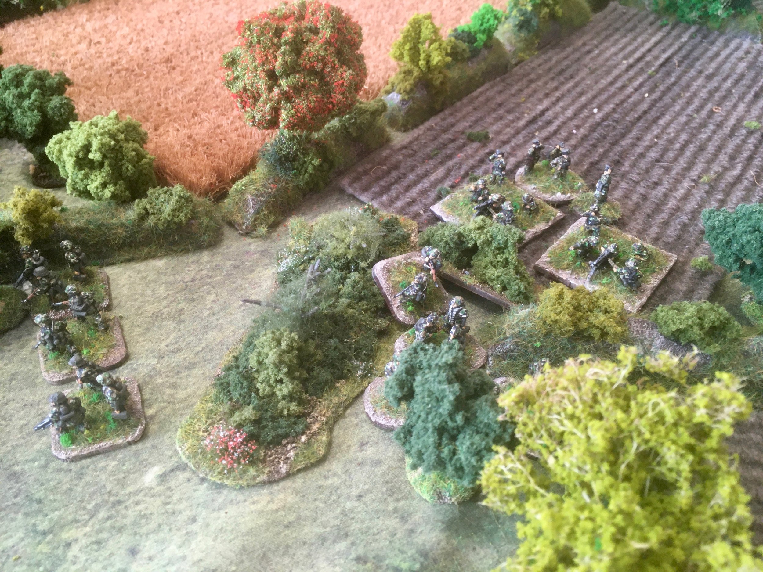 As the armour faltered the German infantry pushed resolutely, but not very quickly, forward.