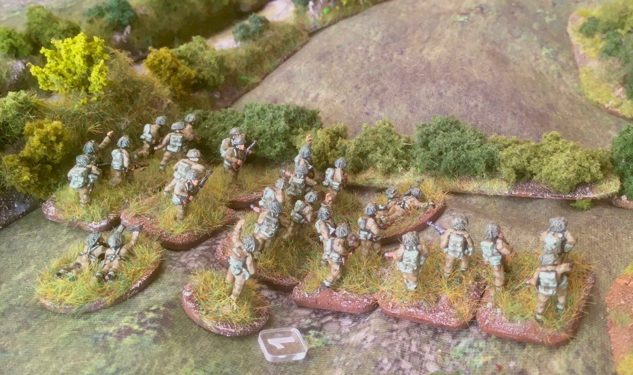 With the infantry of Das Reich making slow but determined progress towards the village, Andy deployed a platoon of the Tyneside Scottish facing the German left flank...