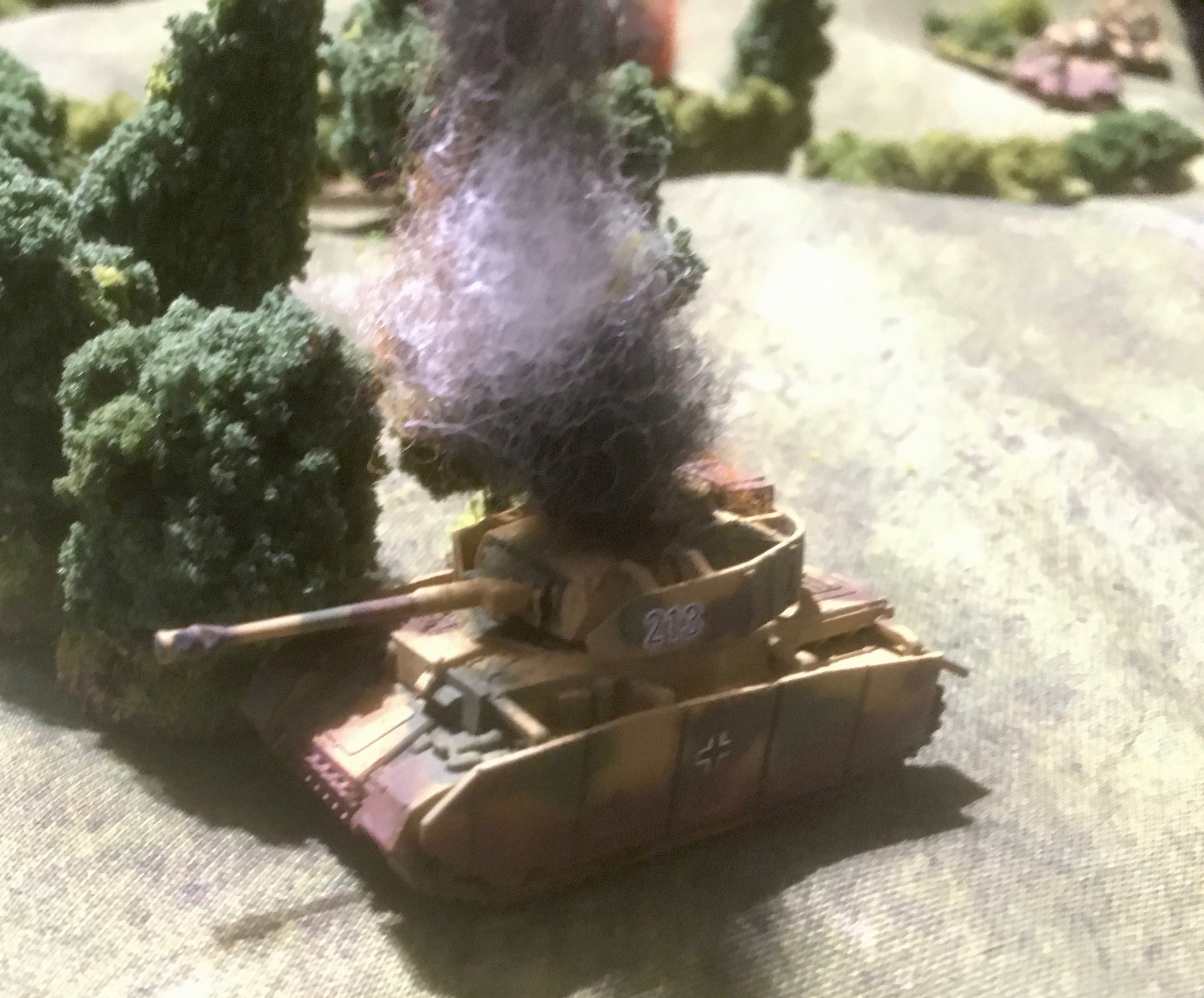 The Panzer IV on the left exploded!