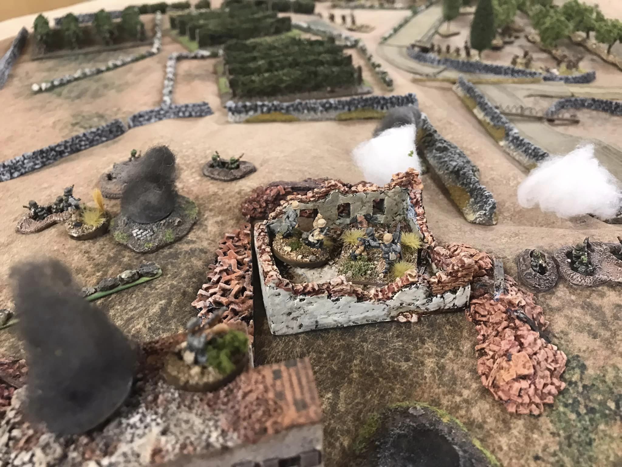 German main line surveys the British advance. These are in reality hidden but they look better on table!!