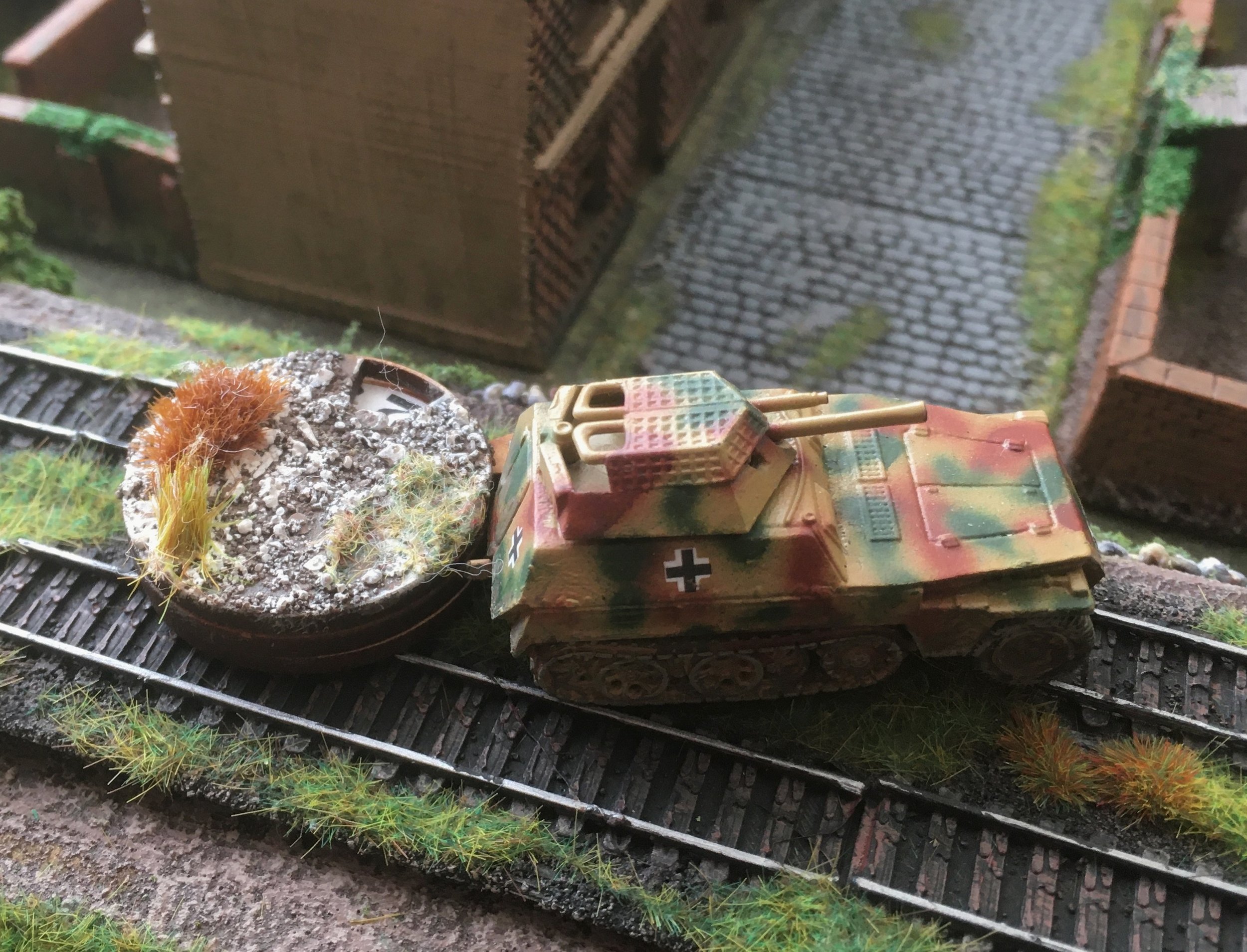 The Household Cavalry got its shots in first though, the first round inflicting Shock on the German half-track...