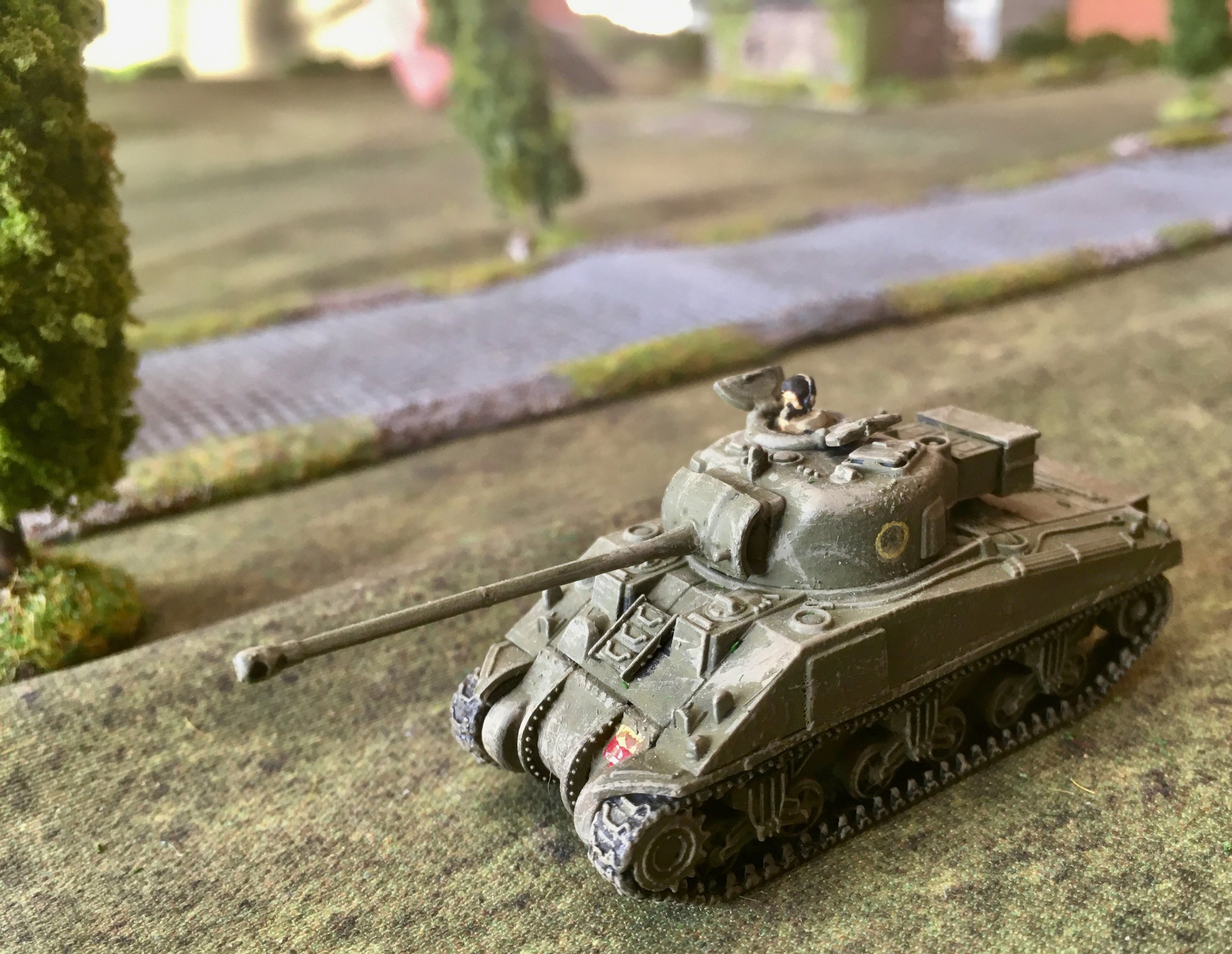 The Cromwells were supported by a Sherman Firefly - on the look out for any German armour...