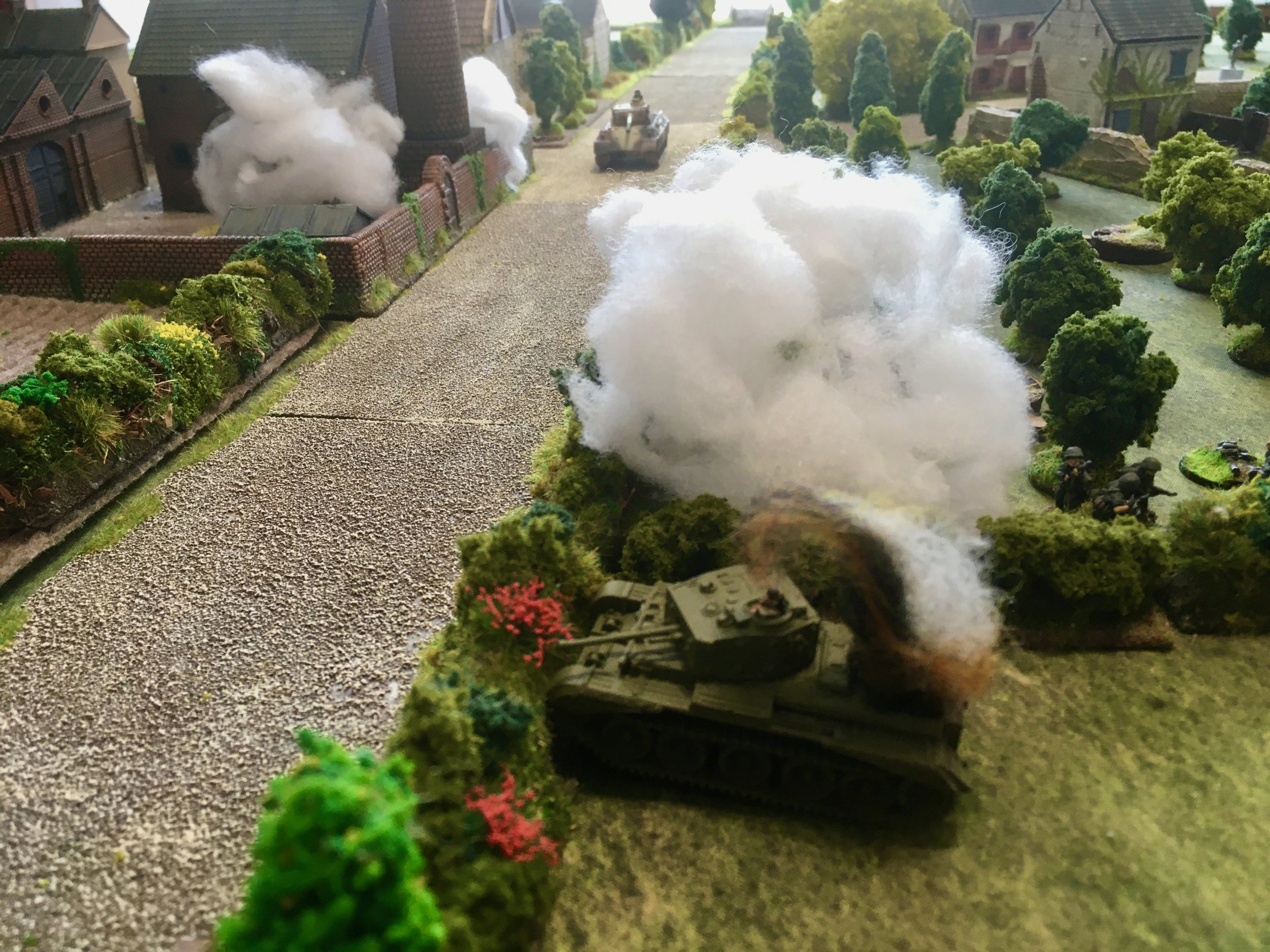 And an unerringly accurate shot took the unfortunate Welsh tank out!